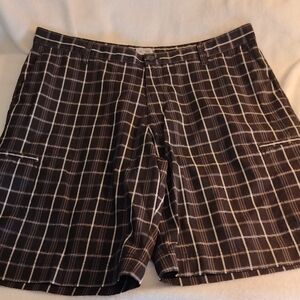 Adidas Black and White Plaid Golf Shorts Men's 36 Read